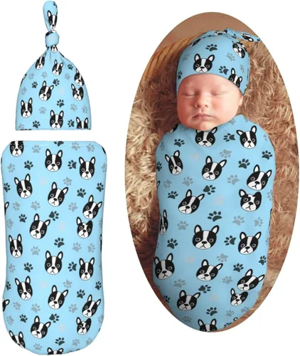 Vista 11 de Manta de bebé para recién nacido con gorro, saco de dormir suave para bebé, elástico y ajustable, mantas para recibir