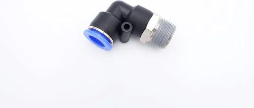 Vista 3 de Accesorio de Conexión por Empuje 1/2" Tubo OD x 1/2" Rosca Macho NPT, Codo Neumático Macho para Línea de Aire y Agua de 90 Grados con Giratorio