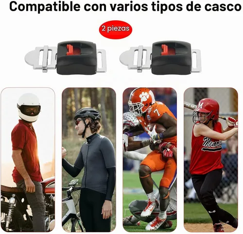 Vista 5 de Cosmos Paquete de 2 hebillas de liberación rápida para casco de motocicleta, hebilla de cierre rápido para casco universal de 0.75 pulgadas