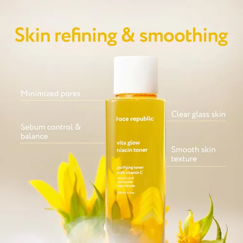 Vista 5 de Face Republic Vita Glow - Tóner de niacina 5.4 fl oz, 5.41 onzas líquidas, complejo vitamínico, vitalizante y purificante, brillo radiante para piel