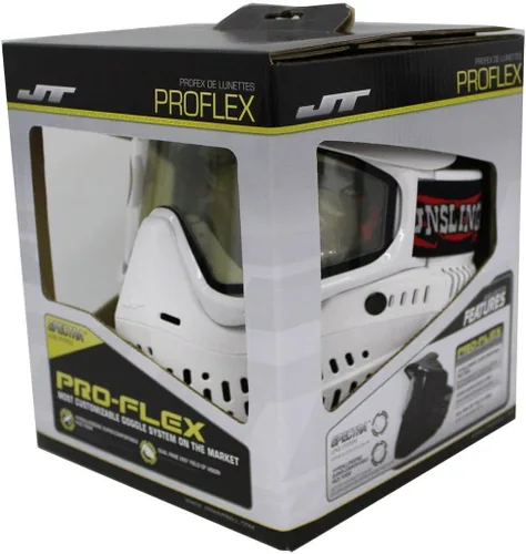 Vista 8 de JT Spectra Proflex L.E. - Gafas de máscara de paintball con lente térmica transparente + fuego, pistolero blanco