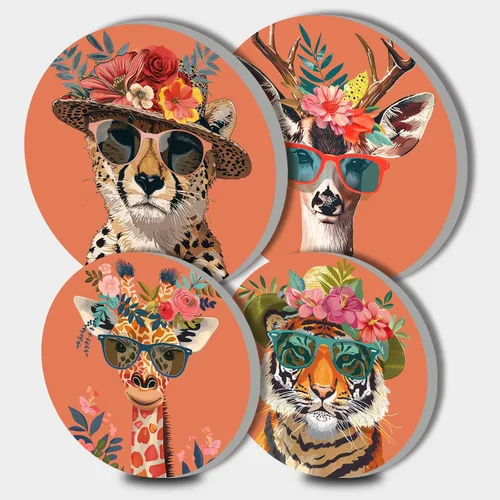Vista 11 de Nordics - Juego de 4 fundas para quemadores de flores étnicas bohemias, estilo rústico, arte floral indio, patrón geométrico abstracto, quemador