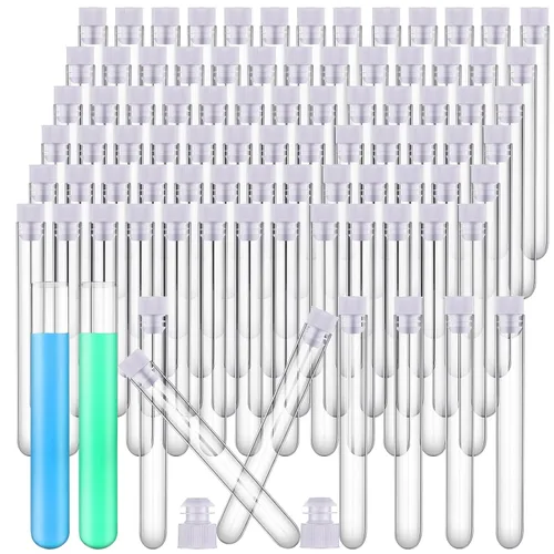 Vista 11 de Xuhal Paquete de 200 tubos de ensayo de plástico de 12 x 100 mm, 12 ml, tubos de laboratorio para pruebas de temática científica, suministros