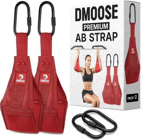 Vista 10 de DMoose Fitness Correas colgantes para abdominales para barra de dominadas y entrenamiento de fuerza central, correas de ejercicio acolchadas suaves