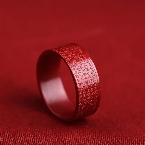 Vista 9 de HETICA Anillo de cinabrio Feng Shui, que atrae riqueza Feng Shui Cinnabrio Anillo para hombres y mujeres, que trae buena suerte FengShui anillo