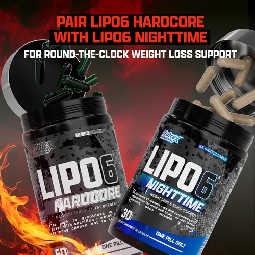 Vista 6 de Nutrex Research Cápsulas dietéticas Lipo-6 Hardcore Energy, 60