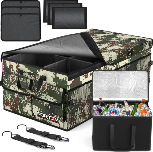 Vista 8 de FORTEM Organizador de maletero para SUV, organizador de maletero de automóvil, almacenamiento plegable, accesorios de coche para mujeres y hombres