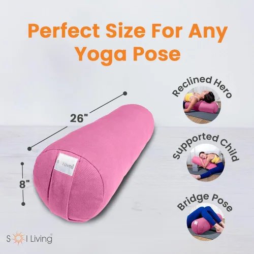 Vista 52 de Sol Living Almohada de yoga rectangular para meditación, accesorios de meditación de algodón, almohada de meditación restaurativa de yoga, almohada