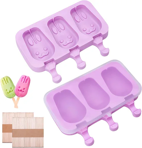 Vista 9 de Moldes de paletas de silicona, 8 moldes de silicona para paletas, moldes de paletas de hielo caseros sin BPA, reutilizables de fácil liberación