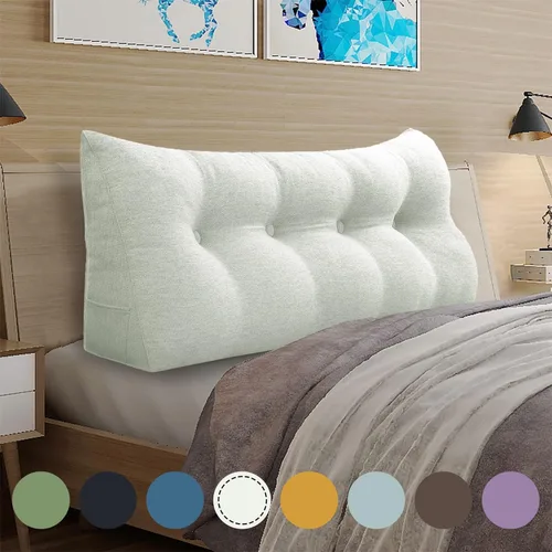 Vista 51 de WOWMAX - Almohada grande triangular con respaldo para cabecera, almohada de posicionamiento para lectura en forma de cuña, con funda extraíble