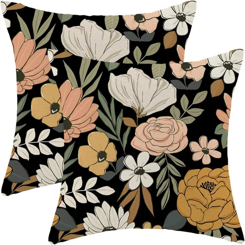 Vista 33 de CXMEIFLY Juego de 2 fundas de almohada de hojas florales de primavera de 16 x 16 pulgadas, para decoración de flores chinoiserie, almohadas