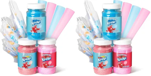Vista 10 de Nostalgia Kool-Aid - Kit variado de algodón de azúcar – 3 sabores de azúcar de hilo dental (frambuesa azul, fresa, ponche tropical) – Botellas de 7