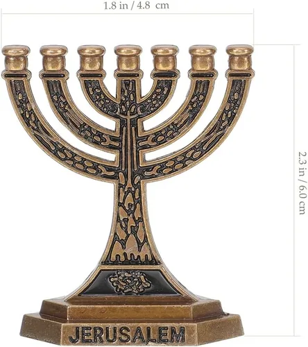 Vista 2 de Ciieeo 4pcs Menorah Candelabro Taper Candle Stand Centro de mesa Hanukkah Shabat Judío Vacaciones Decoración de mesa