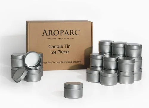 Vista 8 de Aroparc Latas negras de 4 onzas, latas de fabricación a granel, recipientes de 24 piezas, tarros para hacer velas, color negro