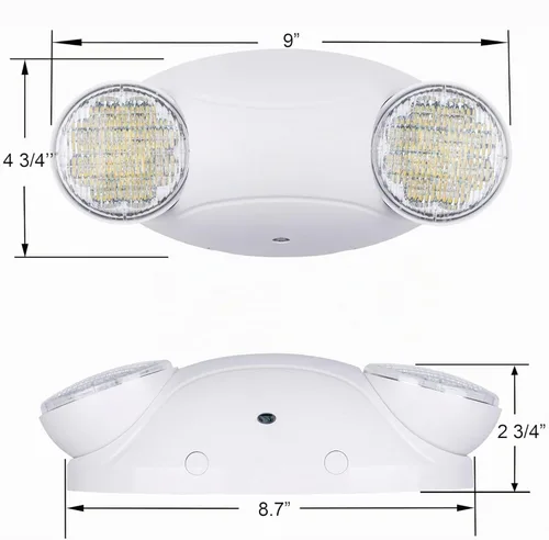 Vista 5 de LIT-PaTH Accesorios de iluminación LED de emergencia con 2 cabezales LED de ojo de insectos y baterías de respaldo, luz de salida estándar de EE.
