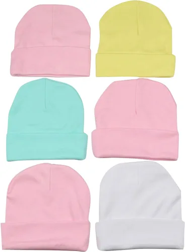 Vista 11 de ToBeInStyle Paquete de 3, 5 o 6 gorros cómodos de algodón de doble capa para bebés recién nacidos