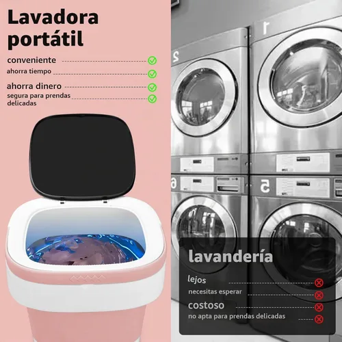Vista 3 de Lavadora portátil, mini lavadora y secadora plegable de 20 litros con 3 modos de limpieza profunda, pequeña lavandería plegable mejorada para hotel