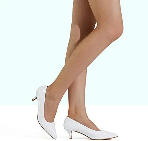 Vista 5 de DREAM PAIRS - Zapatos de tacón bajo para mujer tipo D'Orsay con puntera puntiaguda, a la moda
