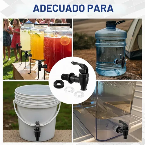 Vista 4 de Honoson 4 juegos de grifo de repuesto para jarra de agua, color negro