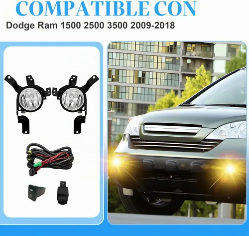 Vista 6 de Luces antiniebla de conducción compatibles con lámparas de parachoques delantero Honda CRV 2007 2008 2009 con bombillas halógenas H11 de 12 V 55 W