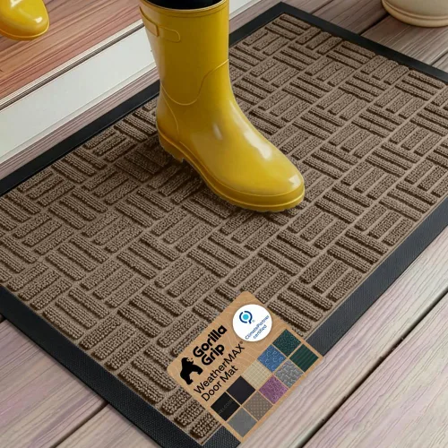 Vista 66 de Gorilla Grip - Tapete WeatherMax todo terreno 100% impermeable, caucho natural, resistente a manchas y decoloración, interior y exterior, fácil