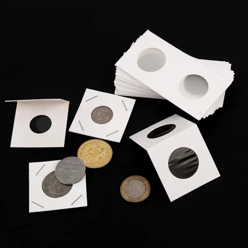Vista 4 de Uncle Paul 90 soportes de cartón para monedas, 2 x 2 pulgadas, para cuarto Blanco