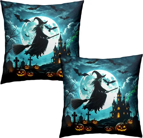 Vista 13 de Juego de 2 fundas de almohada patrióticas para exteriores, diseño de estrellas azules del 4 de julio, 16 x 16 pulgadas, fundas de almohada
