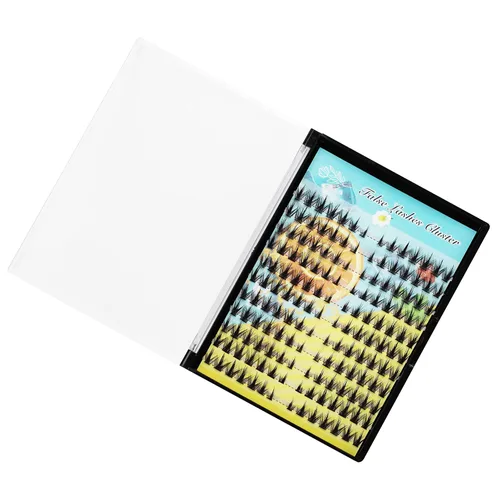 Vista 3 de Bodermincer Pestañas postizas de 154 racimos 3D esponjosas de un solo racimo, abanicos de volumen, pestañas individuales segmentadas, pestañas