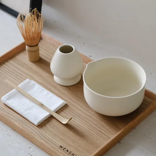 Vista 4 de WENSHUO Kit Matcha - Juego de batidor matcha premium con herramientas tradicionales de bambú, juego de té matcha ideal para el hogar (crema)