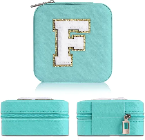 Vista 3 de Yqljew Joyero de viaje para mujeres y niñas, joyero de viaje Pequeña caja de viaje para niñas Joyero de viaje Caja organizadora de joyas de viaje