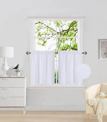 Vista 15 de Elegant Home - 2 paneles de cortina de tratamiento de ventana pequeña, con aislamiento, panel corto de 28 pulgadas de ancho x 24 pulgadas de largo