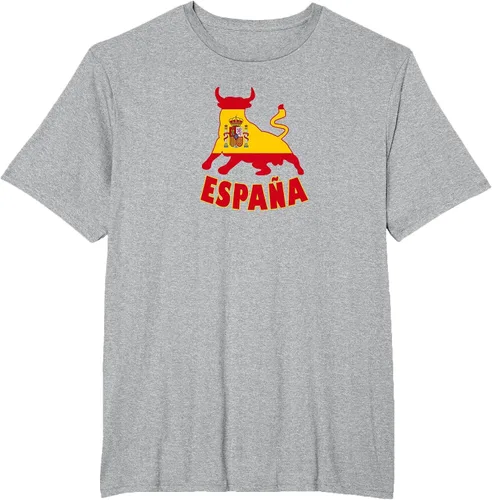 Vista 15 de Spain Espana with Bull and National Flag/Present T-Shirt Asphalt Grey