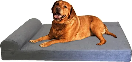 Vista 15 de Dogbed4less Cama ortopédica de espuma viscoelástica de gel prémium para perros extragrandes, forro impermeable y funda de gamuza color espresso