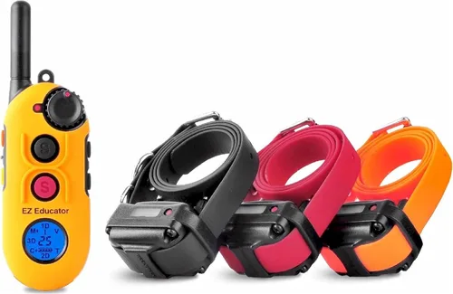 Vista 8 de E-Collar Educator EZ-900 - Collar de entrenamiento para perros con control remoto, color amarillo Alcance de 1/2 milla, 256 niveles, impermeable