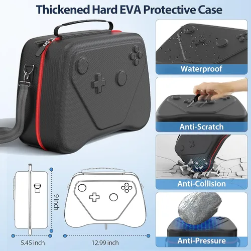 Vista 6 de Rysker Funda de transporte para interruptorOLED, funda de transporte OLED para interruptor de almacenamiento grande para adaptador de CA