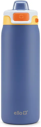 Vista 22 de Ello Pop & Fill Botella de agua de acero inoxidable para niños de 12 onzas con tapa de llenado rápido Botella libre de BPA con aislamiento al