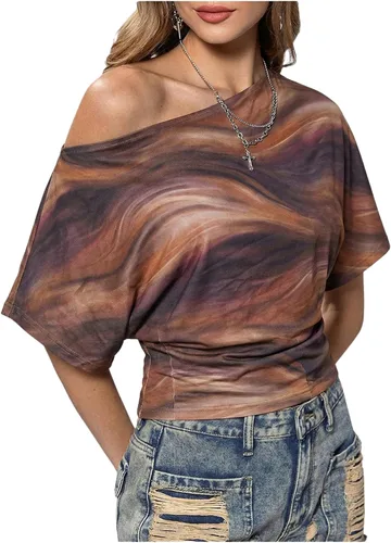 Vista 12 de SweatyRocks Women's Off The Shoulder Tops Asymmetrical Summer Going Out Top Negro