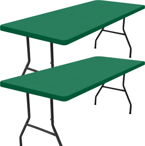 Vista 59 de Smiry - Mantel rectangular de vinilo con respaldo de franela elástica ajustada para mesas plegables de 2 pies, manteles impermeables y lavables