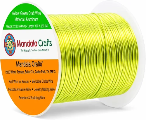 Vista 204 de Mandala Crafts - Alambre de aluminio anodizado de calibre 22 para hacer joyas - 137.2 m de alambre flexible surtido y coloreado - Doble para bonsái