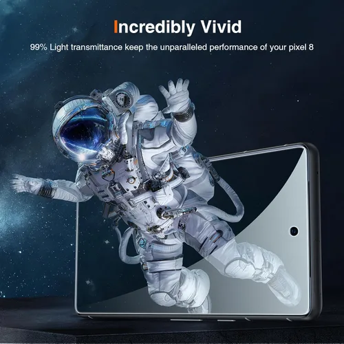 Vista 5 de LK Paquete de 2 protectores de pantalla para Google Pixel 8 con 2 protectores de lente de cámara, protector de pantalla de vidrio templado