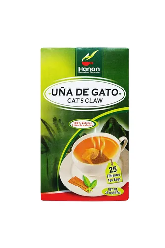 Vista 3 de Hanan Peruvian Secrets Una De Gato - Té de hierbas Corteza de garra de gato 100% natural 25 bolsas de té Ayuda naturalmente a apoyar un