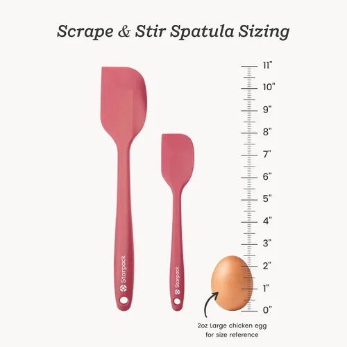 Vista 4 de Starpack - Juego de espátulas de silicona «Scrape & Stir» (2 piezas) – Juego de espátulas resistentes al calor a 600 °F – Espátulas de cocina