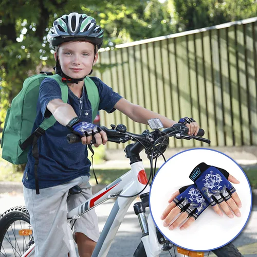 Vista 6 de Accmor Kids Fishing Gloves, Kids Sport Gloves, Kids Cycling Gloves, Children Full Finger Gloves for Cycling Camping Fishing Parkour Outdoor Sports