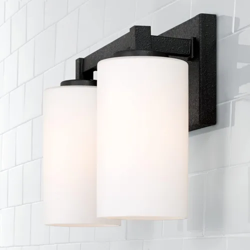 Vista 2 de Capital Lighting Ravenwood - 2 tocador de baño ligero en estilo minimalista, 9.5 pulgadas de alto y 13.25 pulgadas de ancho