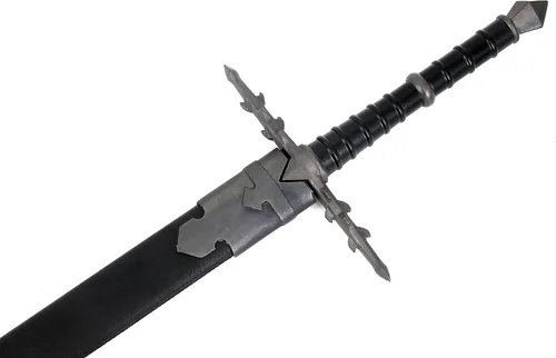 Vista 17 de Medieval Warrior Espada vikinga cruzada de la Edad Media con vaina Negro-933