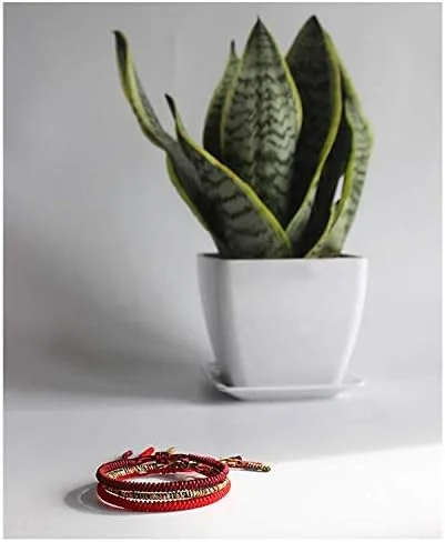 Vista 5 de COLORFUL BLING Pulsera de cuerda roja de la suerte china, oración budista tibetana, hecha a mano, cuerda de oración de yoga, pulsera de mala
