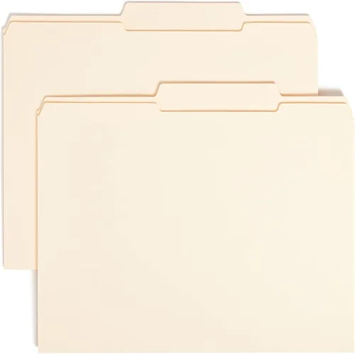 Vista 8 de Smead Carpetas de archivo tamaño carta, pestaña reforzada de corte 1/3, posiciones surtidos, tamaño carta, carpetas Manila 8.5 x 11, 100 por caja
