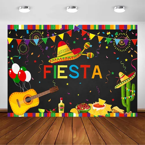 Vista 8 de Avezano Telón de fondo para fiesta de cumpleaños con temática mexicana, fondo de cabina de fotos de 7 x 5 pies, para verano, Luau Cinco de Mayo