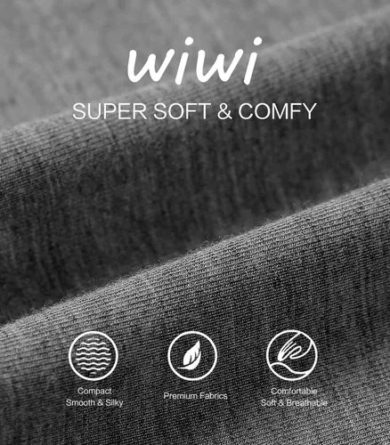 Vista 6 de WiWi Conjunto de pijama de bambú de manga larga para hombre, ropa de dormir de punto cómoda de 2 piezas, conjuntos de ropa de descanso