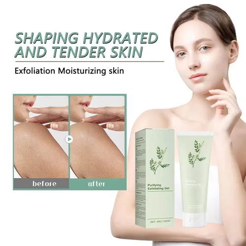 Vista 5 de Gel exfoliante purificador, 2 unidades de gel exfoliante facial y corporal de limpieza profunda, exfoliantes purificadores avanzados, exfoliante